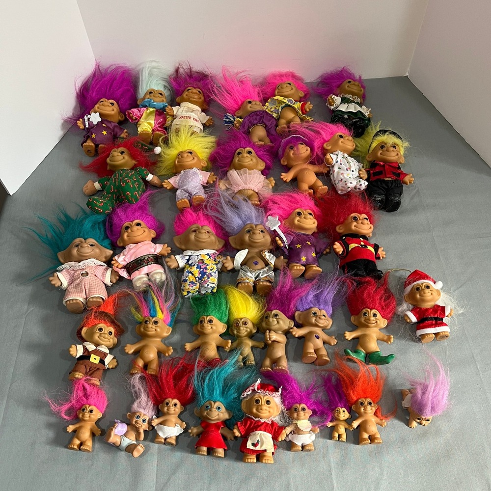 Russ Norfin Troll Doll Lot Unisex Mixed Multicolor Vintage 90s Figures 35pc